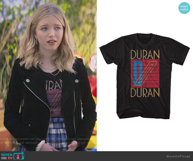 Duran Duran Logo Tee by American Classics Store worn by Stacey McGill (Shay Rudolph) on The Baby-Sitters Club