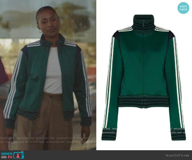 x Wales Bronner stripe detail track jacket worn by Issa Dee (Issa Rae) on Insecure