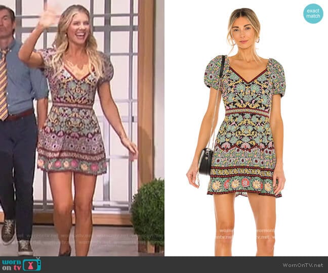 Dana Puff Sleeve Flare Dress by Alice + Olivia worn by Amanda Kloots on The Talk