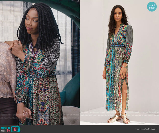 WornOnTV: Naomi’s mixed floral print maxi dress on Queens | Brandy ...