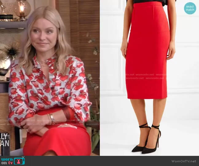 Arreton Skirt by Roland Mouret worn by Kelly Ripa on Live with Kelly and Ryan