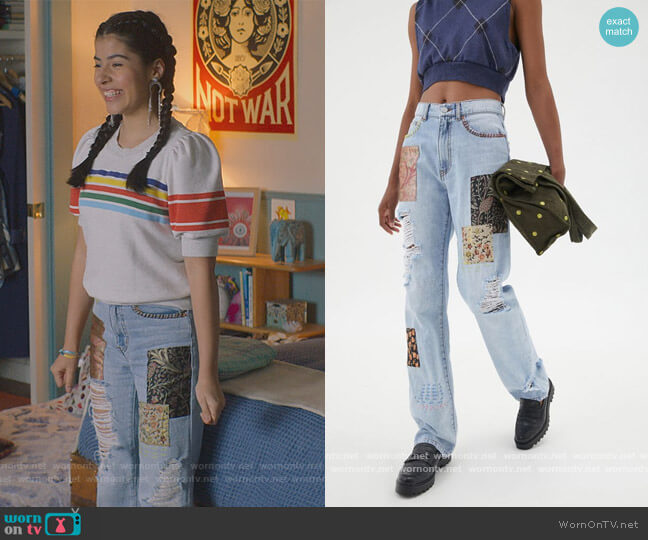 Dawn’s patchwork jeans on The Baby-Sitters Club