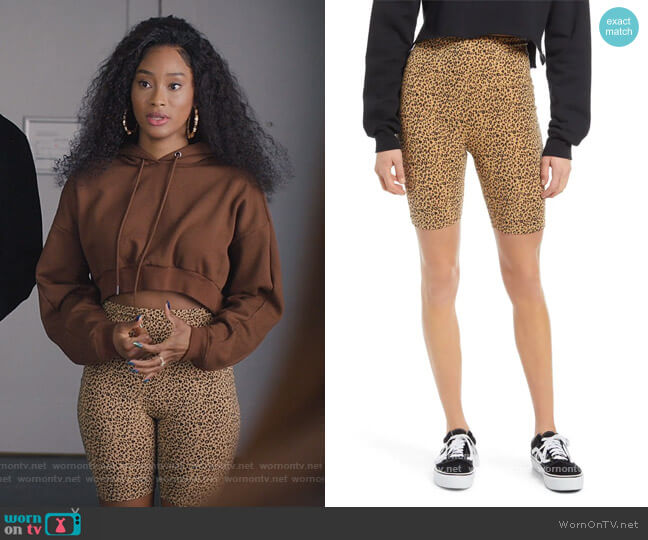 High Waist Bike Shorts by BP. worn by Lauren Rice (Pepi Sonuga) on Queens