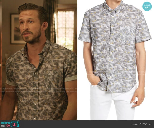 Pelican Sketch Button-Down Shirt by Billy Reid worn by Adam Huber on Dynasty