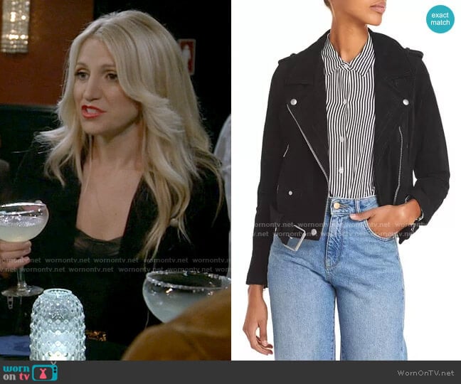 Blank NYC Suede Moto Jacket  worn by Gina Dabrowski (Annaleigh Ashford) on B Positive