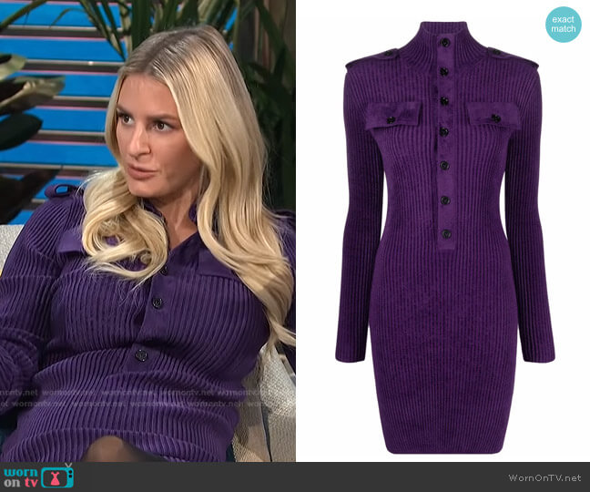 WornOnTV: Morgan’s purple ribbed dress on E! News Daily Pop | Morgan ...