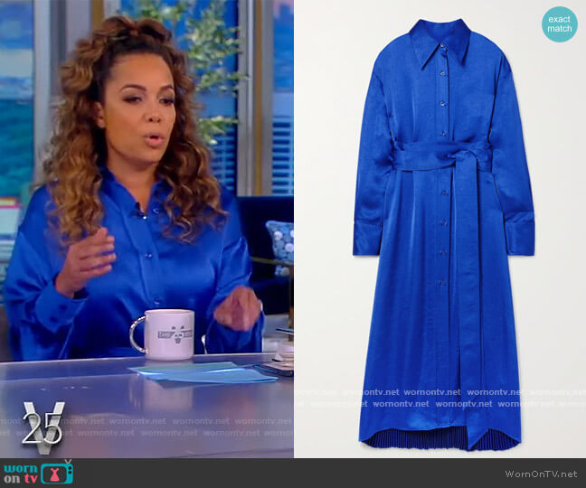 WornOnTV: Sunny’s blue satin shirtdress on The View | Sunny Hostin ...