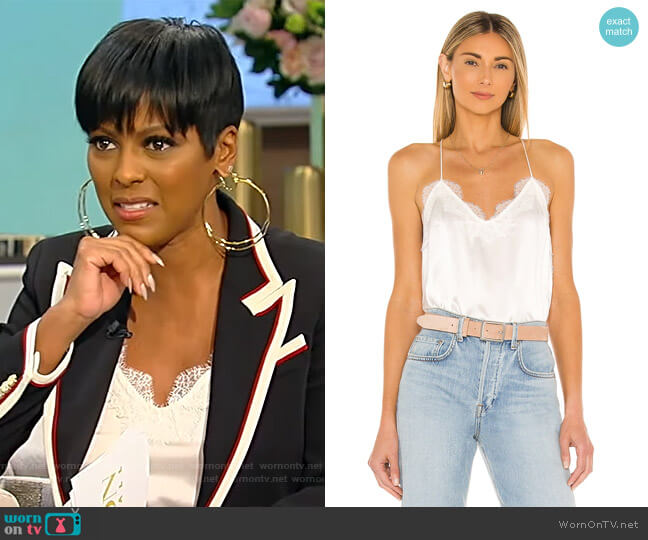 Racer Charmeuse Cami by Cami NYC worn by Tamron Hall on Tamron Hall Show