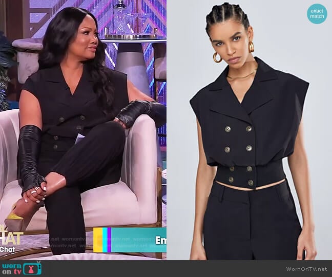 Double Breasted Sleeveless Jacket by Gabrielle Union worn by Garcelle Beauvais on The Real