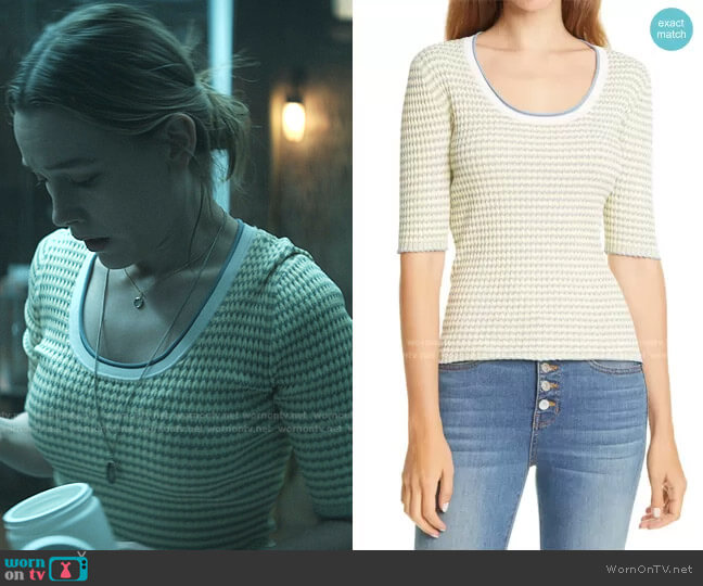 Dany Rib Knit Top by Veronica Beard worn by Love Quinn (Victoria Pedretti) on You