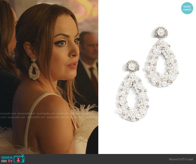 Arabella Earrings by Deepa Gurnani worn by Fallon Carrington (Elizabeth Gillies) on Dynasty