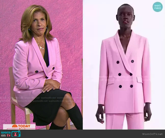 Double Breasted Blazer by Zara worn by Hoda Kotb on Today