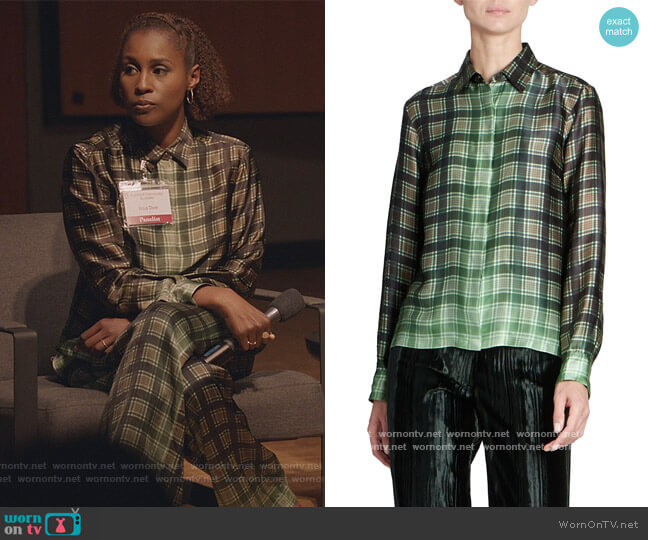WornOnTV: Issa’s green ombre plaid shirt and pants on Insecure | Issa ...