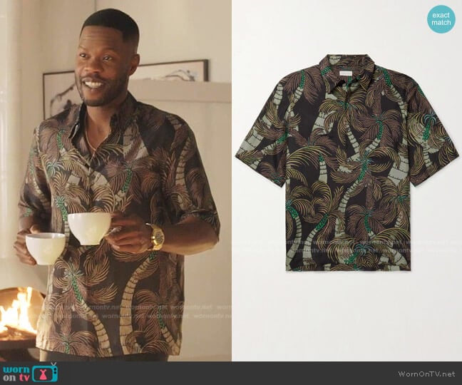 Printed Silk Shirt by Dries Van Noten worn by Jeff Colby (Sam Adegoke) on Dynasty