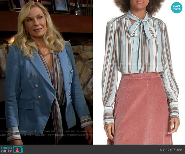 Elizabeth and James Mimi Blouse worn by Brooke Logan (Katherine Kelly Lang) on The Bold and the Beautiful