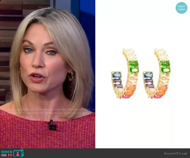 Emerald Rainbow Hoops by Ragen worn by Amy Robach on Good Morning America