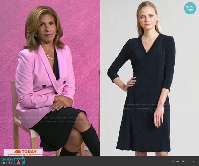 Faux Wrap V-Neck 3/4 Sleeve Dress by Clara Sunwoo worn by Hoda Kotb on Today