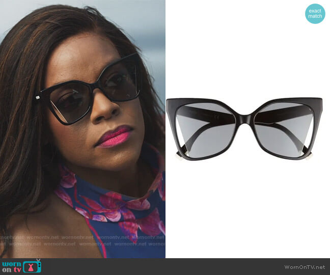 55mm Cutout Butterfly Sunglasses by Fendi worn by Leah Franklin-Dupont (Nadine Ellis) on Our Kind of People