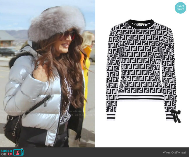 Logo sweater by Fendi worn by Lisa Barlow on The Real Housewives of Salt Lake City