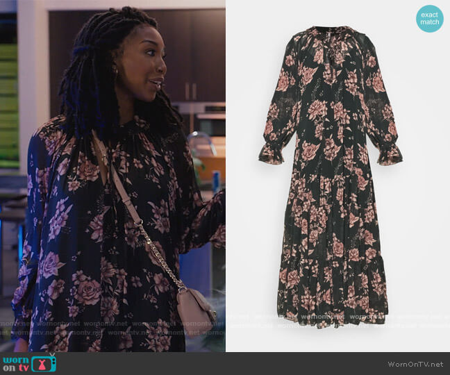 WornOnTV: Naomi’s green floral print maxi dress on Queens | Brandy ...