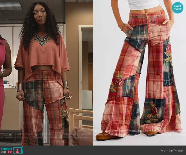 Flare Pants in Electirc Lace by Free People worn by Naomi (Brandy Norwood) on Queens