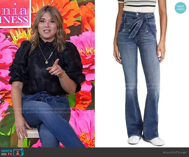 Giselle High Rise Flare Skinny Jeans by Veronica Beard worn by Jenna Bush Hager on Today