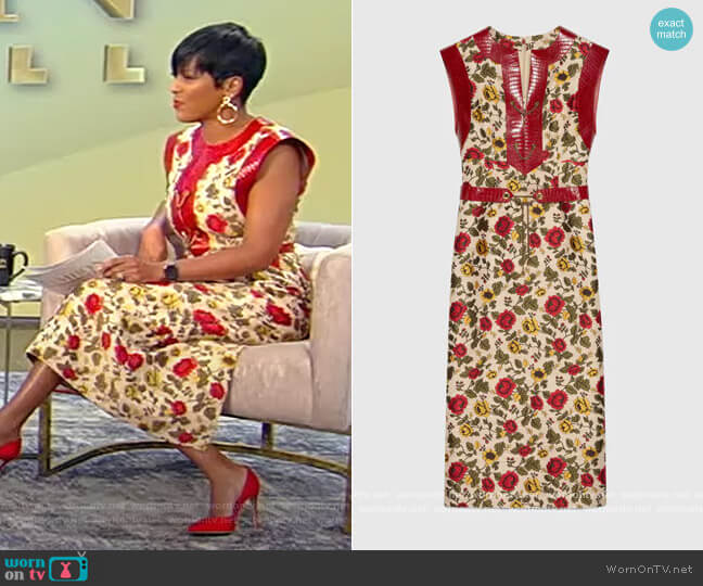 100 Floral Jacquard Dress by Gucci worn by Tamron Hall on Tamron Hall Show