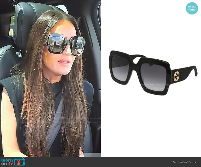 Square Sunglasses by Gucci worn by Lisa Barlow on The Real Housewives of Salt Lake City