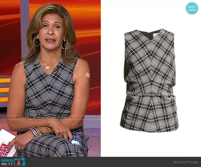 Heather Plaid Top by Tanya Taylor worn by Hoda Kotb on Today