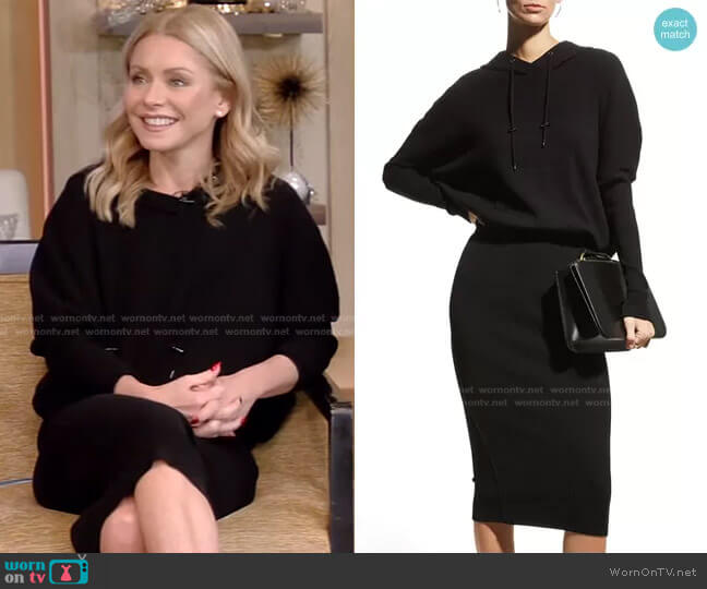 WornOnTV: Kelly’s black hooded dress on Live with Kelly and Ryan ...
