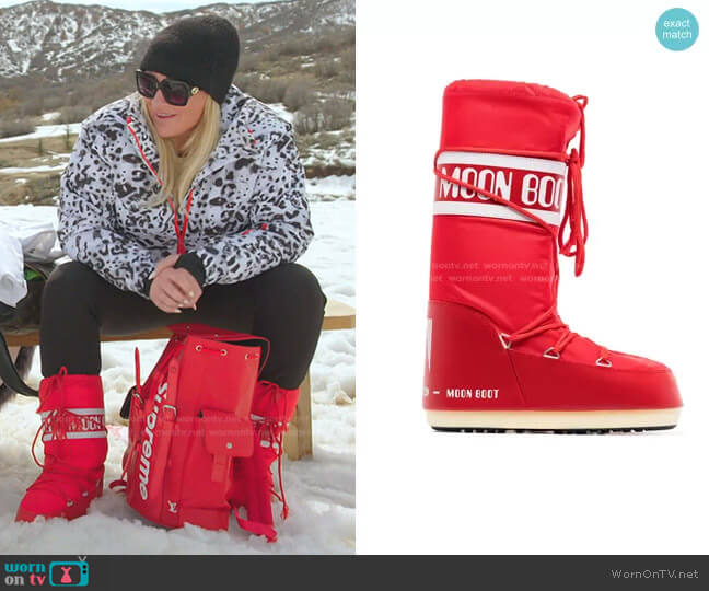 Icon logo snow boots by Moon Boot worn by Heather Gay on The Real Housewives of Salt Lake City