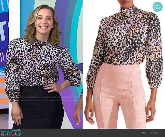 Lety Cheetah Blouse by Veronica Beard