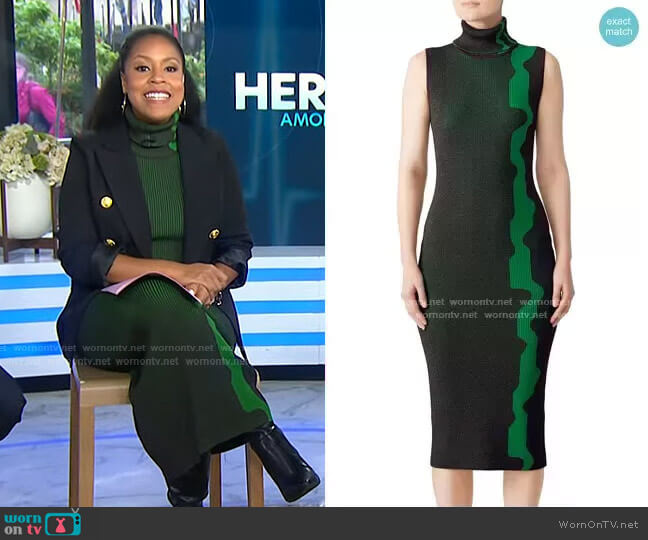 Lowri Sheath Dress by Solace London worn by Sheinelle Jones on Today