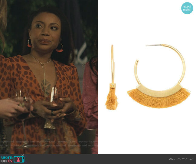 Frings Hoop Earrings by Madewell worn by Sherry (Shalita Grant) on You