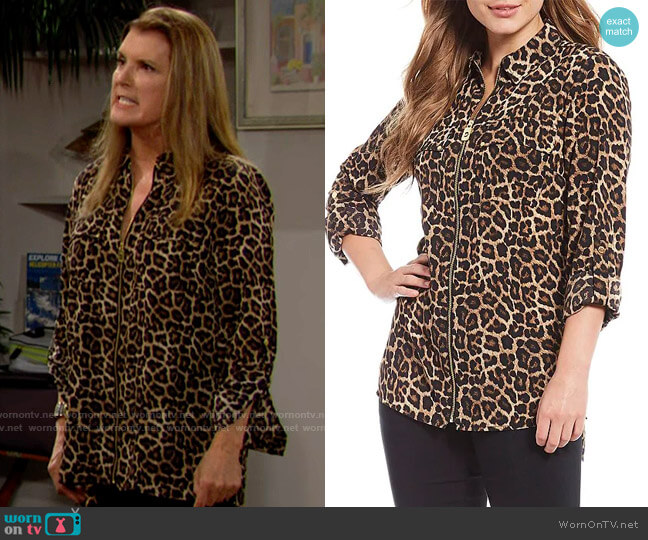 WornOnTV: Sheila’s leopard print zipped shirt on The Bold and the ...