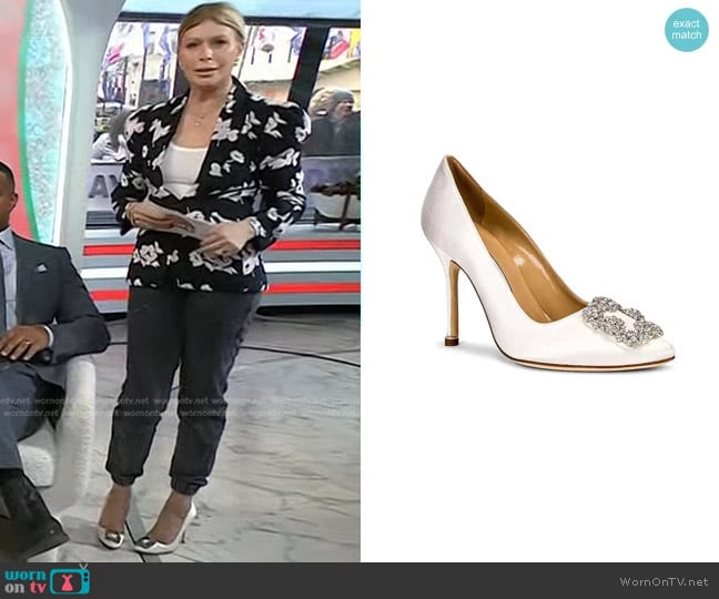 Manolo Blahnik Hangisi 105 Satin Heel worn by Jill Martin on Today