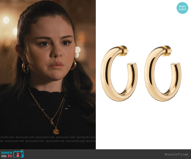 Mini Samira Hoops by Jennifer Fisher worn by Mabel Mora (Selena Gomez) on Only Murders in the Building