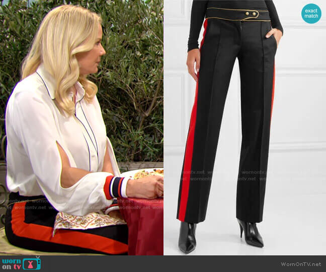 Paco Rabanne Striped Straight-Leg Pants worn by Brooke Logan (Katherine Kelly Lang) on The Bold & the Beautiful