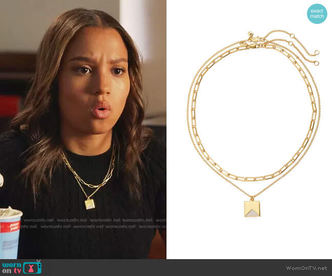 Palisade Pendant Necklace Set by Madewell worn by May Grant (Corinne Massiah) on 9-1-1