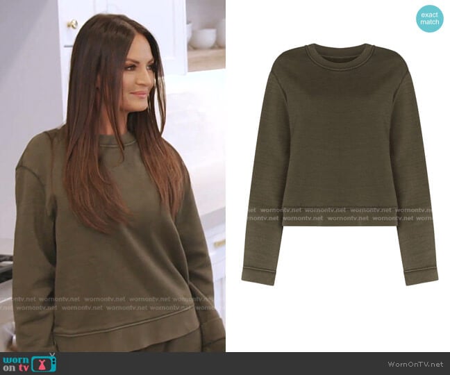 Emilia Cotton Jersey Sweatshirt by RtA worn by Lisa Barlow on The Real Housewives of Salt Lake City