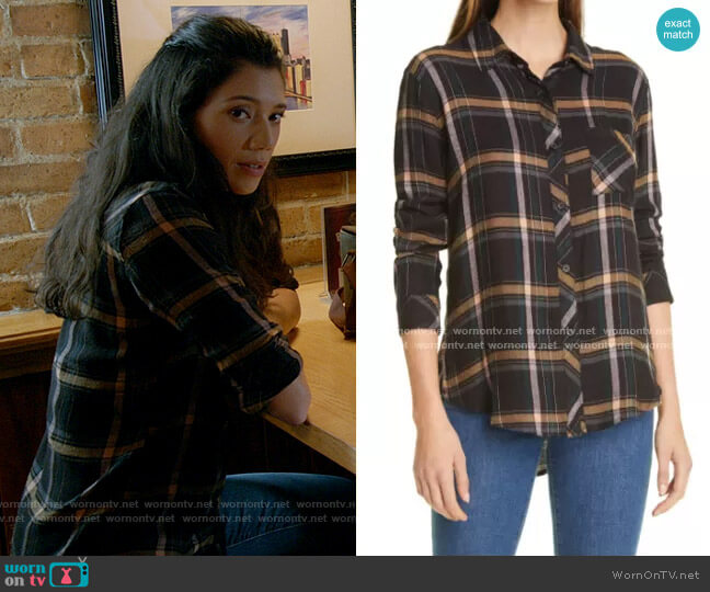 WornOnTV: Violet’s black plaid shirt on Chicago Fire | Hanako ...