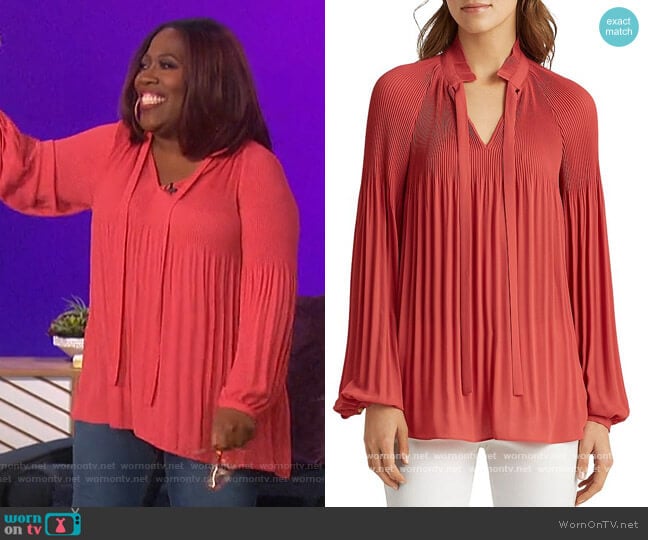 Pleated Blouse by Ralph Lauren worn by Sheryl Underwood on The Talk