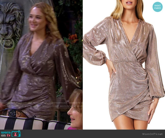 Ramy Brook Bonny Faux-Wrap Dress worn by Summer Newman (Hunter King) on The Young and the Restless