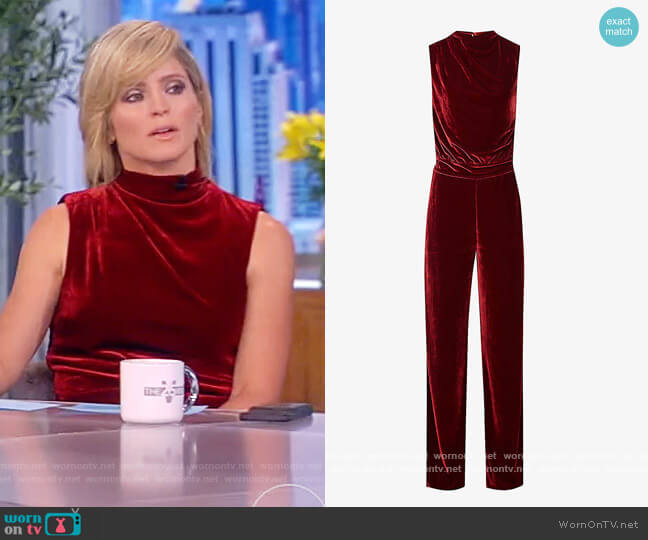 Diane Velvet Jumpsuit by Reiss worn by Sara Haines on The View