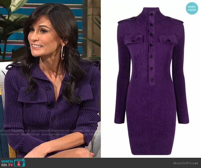 Ribbed-Knit Softly-Textured Mini Dress by Bottega Veneta worn by Julia Haart  on E! News Daily Pop