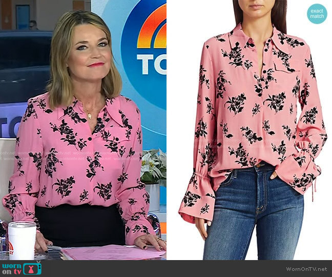 WornOnTV: Savannah’s pink floral blouse on Today | Savannah Guthrie ...