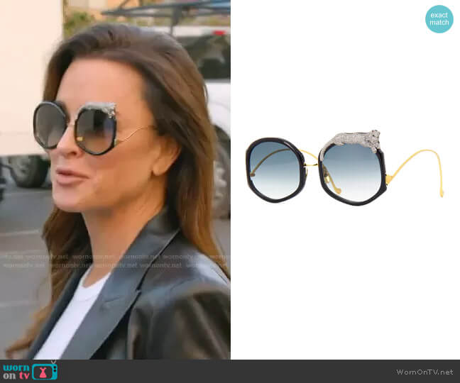 Rose Et Le Reve Sunglasses by Anna-Karin Karlsson worn by Kyle Richards on The Real Housewives of Beverly Hills