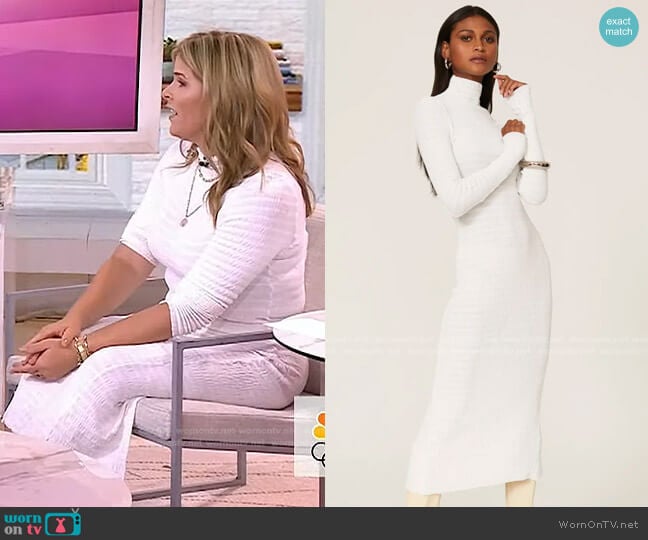 Ruched Turtleneck Dress by Rosetta Getty worn by Jenna Bush Hager on Today