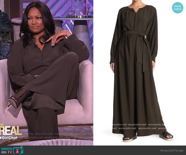 Akaia Belted Wide Leg Jumpsuit by Samsoe and Samsoe worn by Garcelle Beauvais on The Real