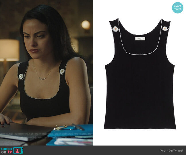 Arsene Contrast-Trim Tank Top by Sandro worn by Veronica Lodge (Camila Mendes) on Riverdale